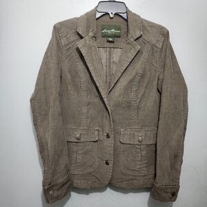 Eddie Bauer Women's Brown Corduroy Blazer Jacket Size M